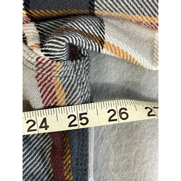 Lands' End XL 46-48 Flannel Traditional Fit Rugged Plaid Shirt gray 100% Cotton - Picture 3 of 5